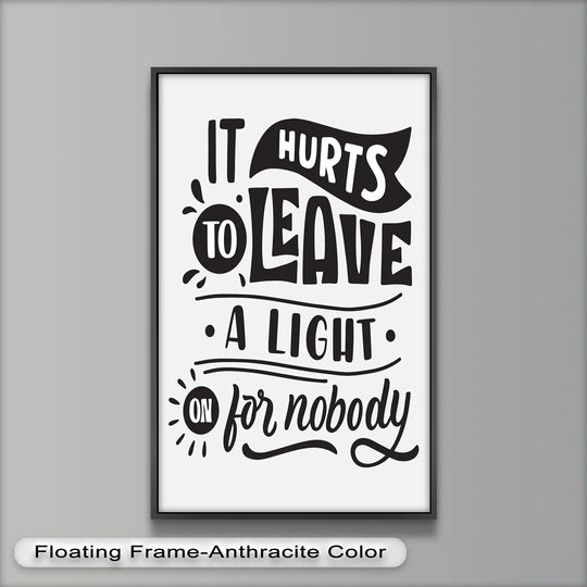 Illuminated by the brightest area, this typography oil painting wall art features the poignant phrase 'Leave a Light On,' a modern take on classic home decor.