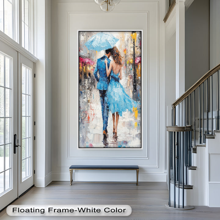 Forever in the Rain – Romantic Couple Love Oil Painting