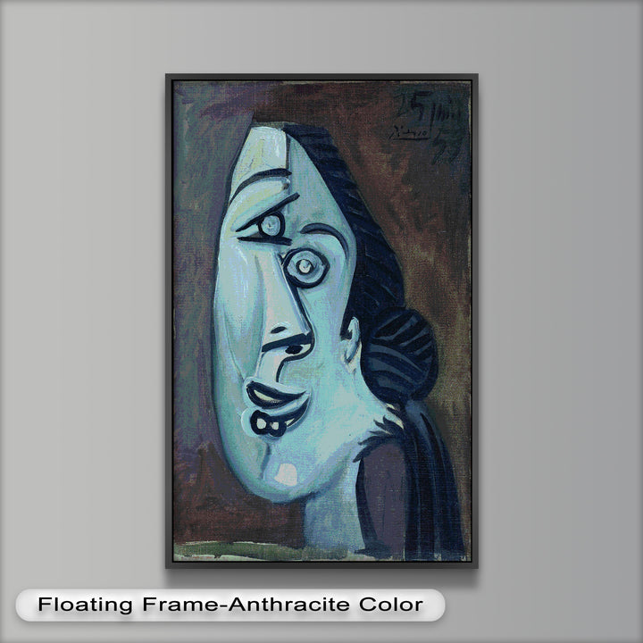 Twilight Reflections – Blue Cubist Woman Picasso Oil Painting