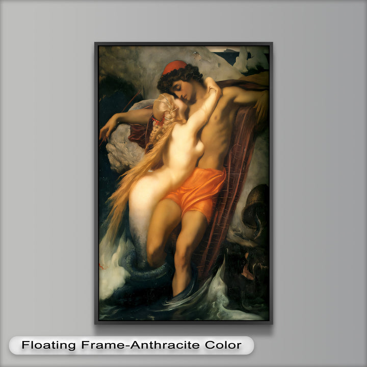 The Embrace of the Sea – Romantic Mythological Nude Oil Painting