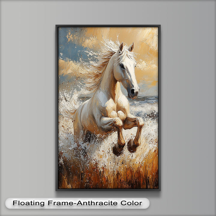 Spirit of the Wind – White Horse Oil Painting