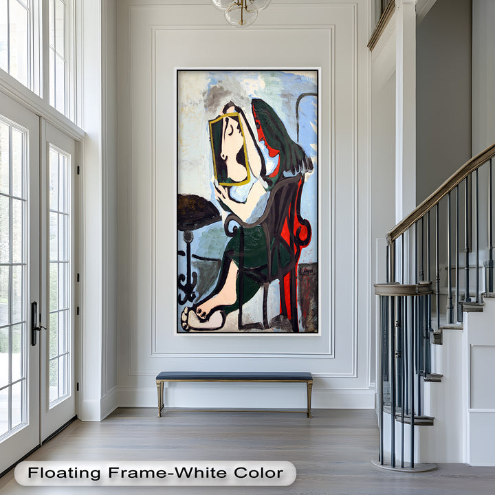 Woman with Mirror – Abstract Reflection Picasso Oil Painting