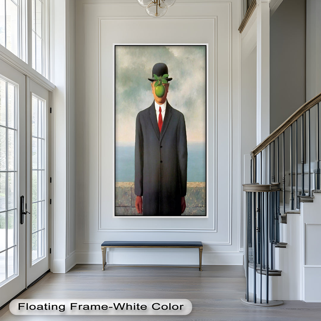 The Apple Enigma – Surrealist Gentleman Oil Painting