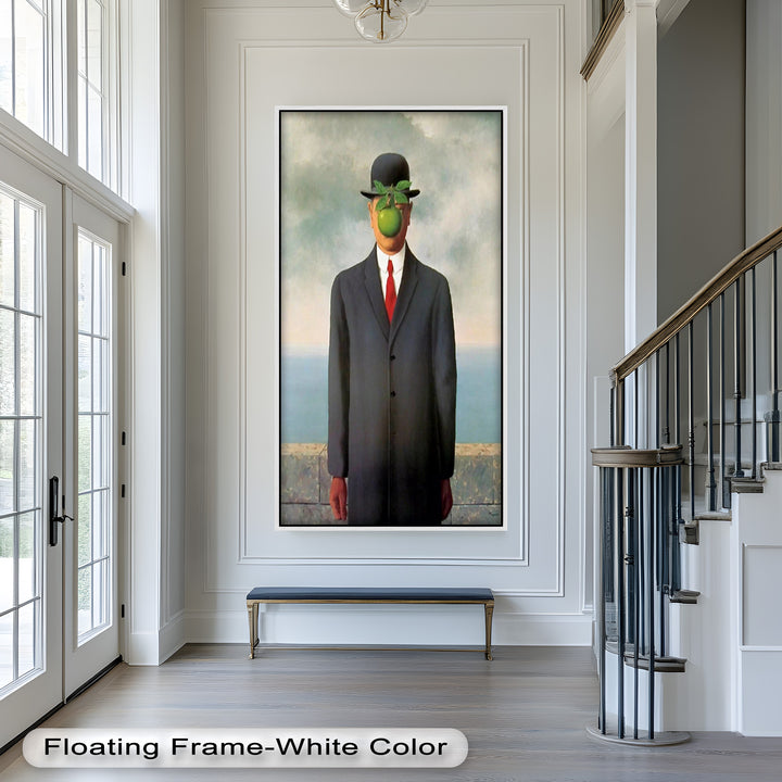 The Apple Enigma – Surrealist Gentleman Oil Painting