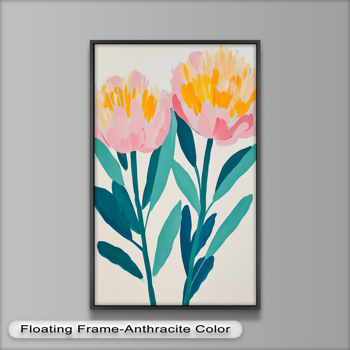 Sunburst Peonies – Modernes Boho-Blumenölgemälde