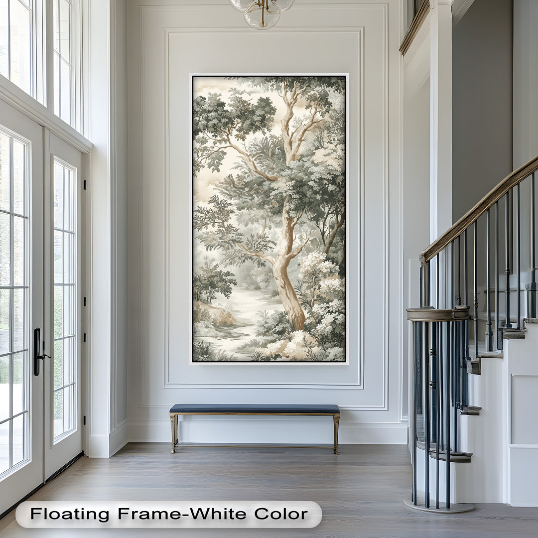 Nature Wall Art - Sepia Forest Landscape Oil Painting