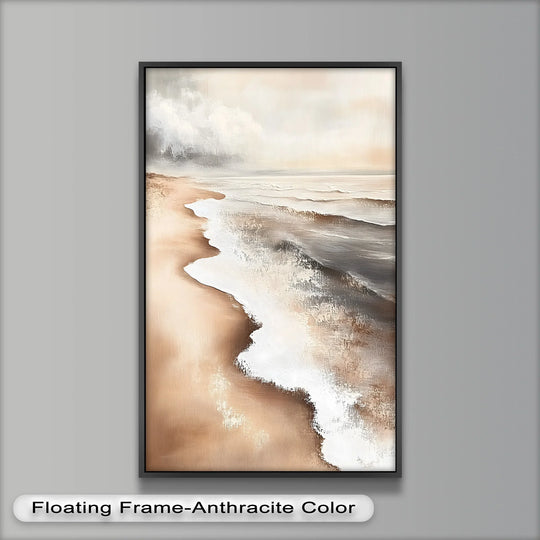 Canvas wall art featuring the softest sea foam and gentle swells of a serene coastal view.