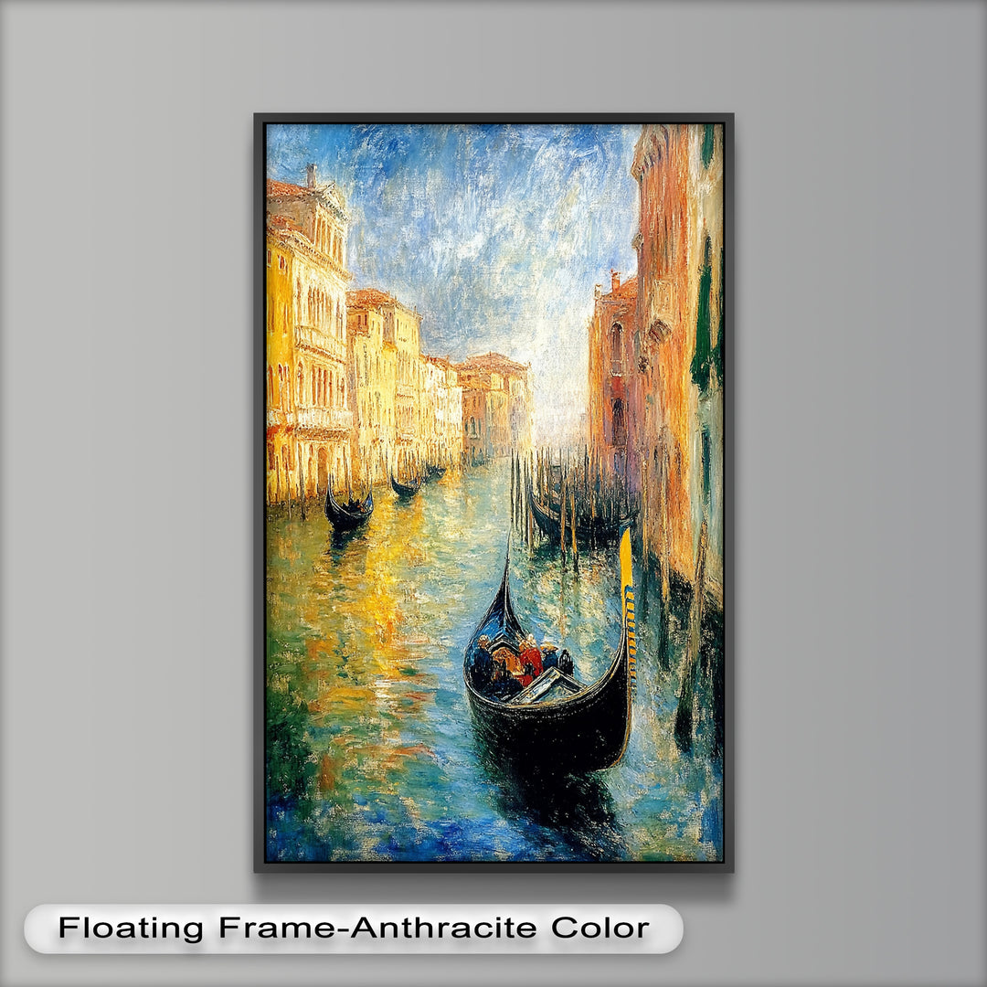 Venice Gondola Scene - Impressionist Oil Painting