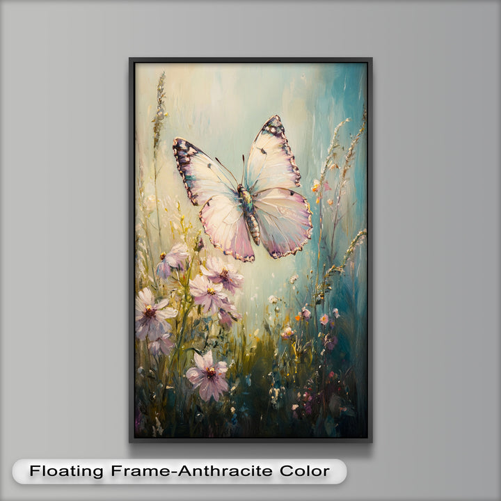 Butterfly Among Wildflowers – Animal Oil Painting