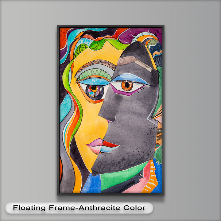 Dual Visions – Vibrant Abstract Faces Picasso Oil Painting