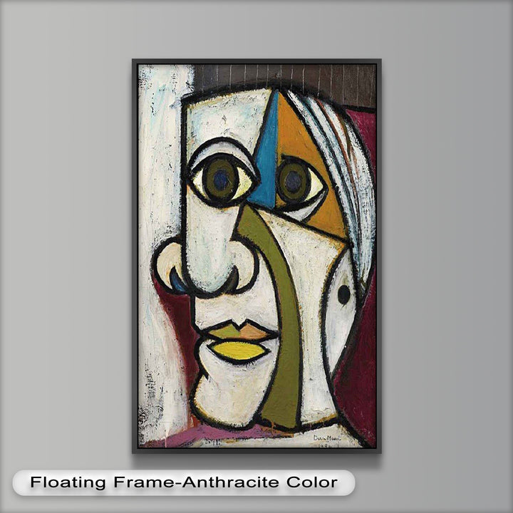 Bold Gaze – Geometric Abstract Portrait Picasso Oil Painting