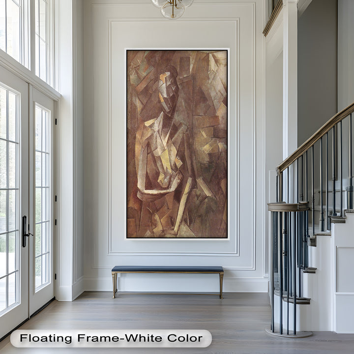 Geometric Nude Study Wall Art – Cubist Oil Painting