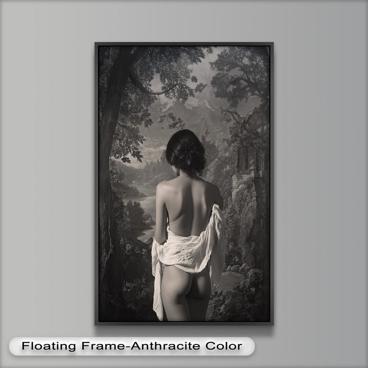 Silent Reverie – Classical Nude in Monochrome Oil Painting