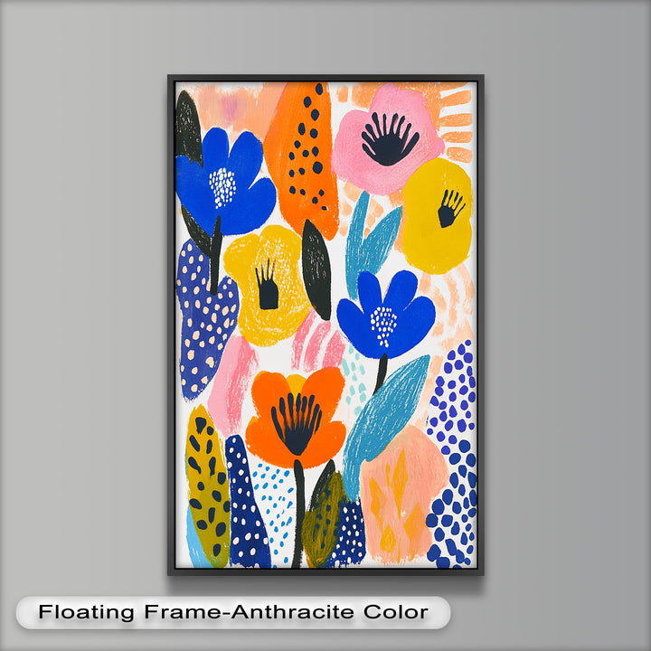 Bold Blooms in Boho Garden – Fauvist Floral Oil Painting