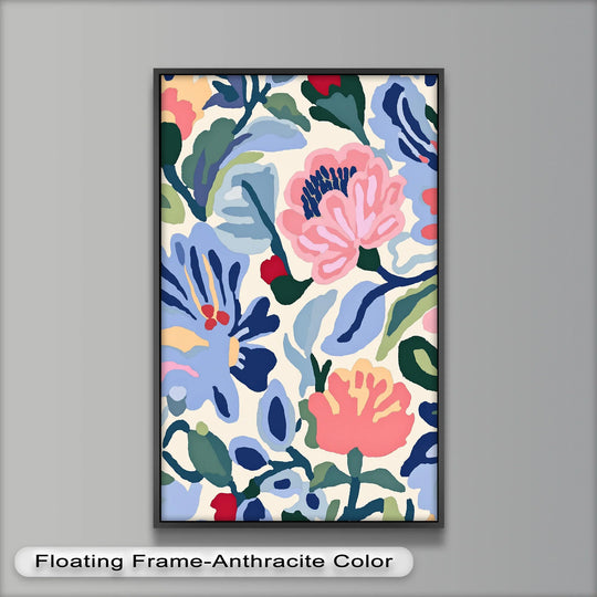 Bold Garden Whimsy – Vibrant Boho Floral Oil Painting - MyPhotoStation
