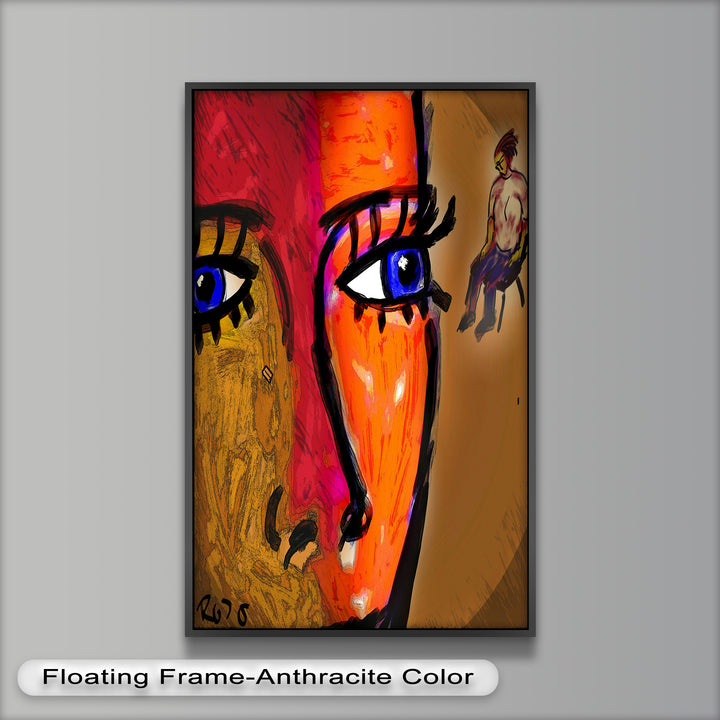 Vivid Gaze – Abstract Expressionist Portrait Oil Painting
