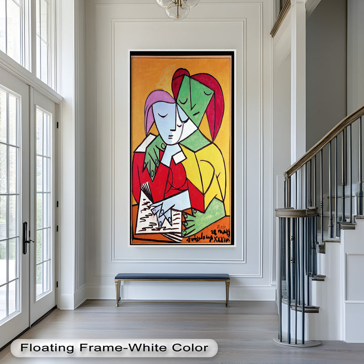 Kubistische Liebende in Umarmung Abstrakt - Picasso Ölgemälde
