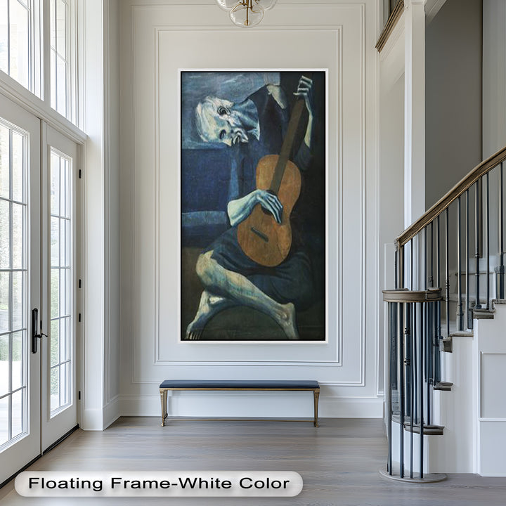 The Old Guitarist – Blue Period Melancholy Oil Painting