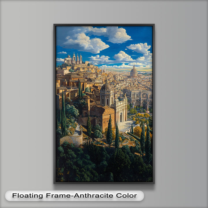 Sunlit Heights of Rome – Classical Cityscape Renaissance Oil Painting