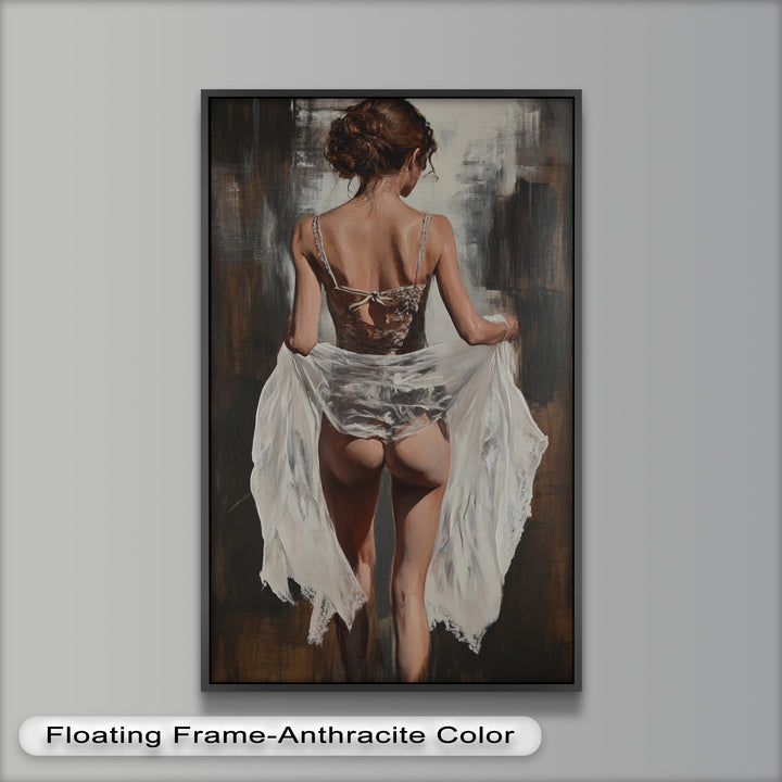 Soft Steps in Lace – Romantic Figurative Nude Oil Painting