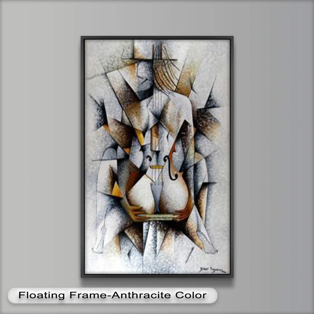 Cubist Harmony – Abstract Nude with Violin Motif Picasso Oil Painting