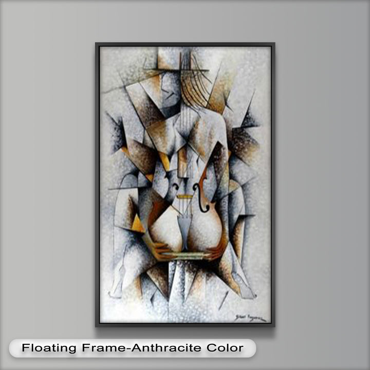 Cubist Harmony – Abstract Nude with Violin Motif Picasso Oil Painting