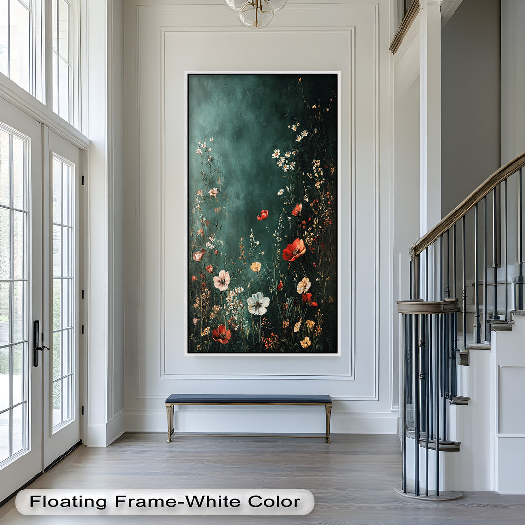 Wild Bloom Serenity – Vintage Blumenölgemälde