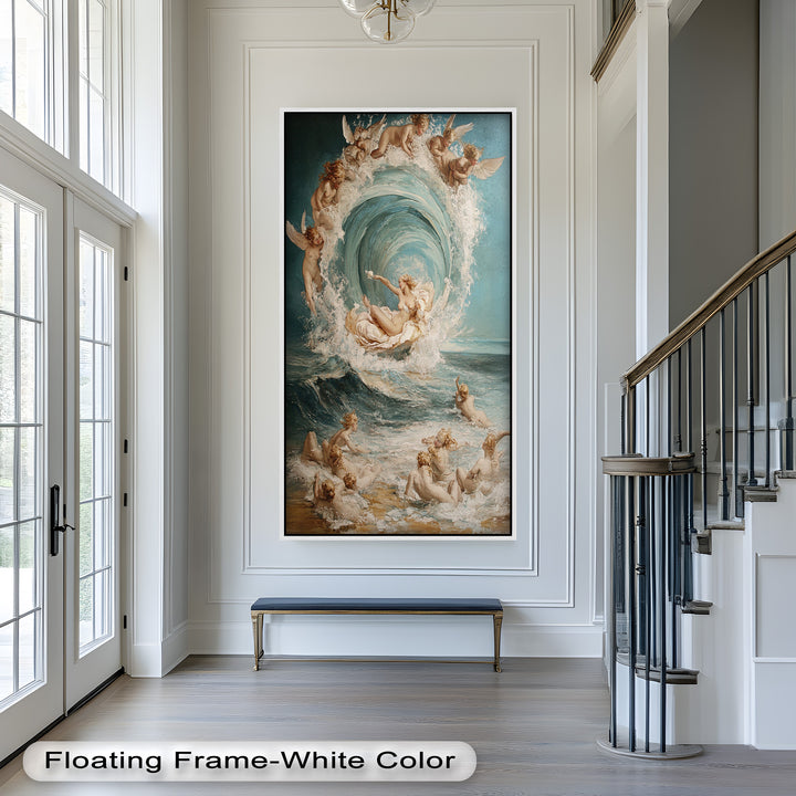 The Birth of Beauty – Mythic Seafoam and Cherubs Nude Oil Painting
