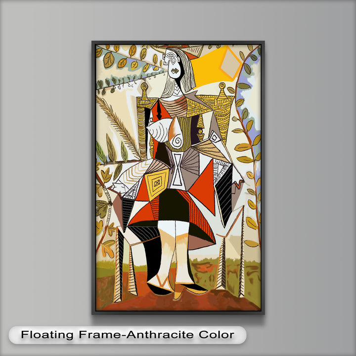 Queen Among Leaves – Picasso Style Cubist Oil Painting