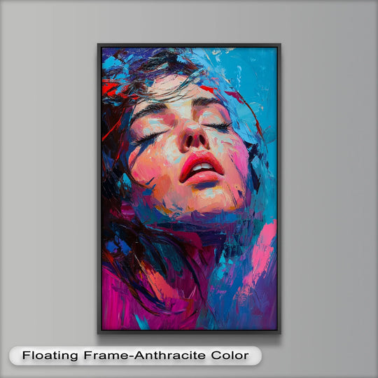 Depicting the darkest areas of this expressionist 'Ecstasy in Color' oil painting, a study in contrast for striking oil painting decoration and emotional depth.