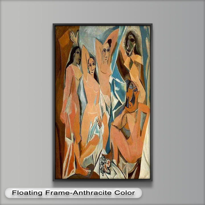 Echoes of Les Demoiselles – Picasso-Inspired Cubist Nude Figures Oil Painting
