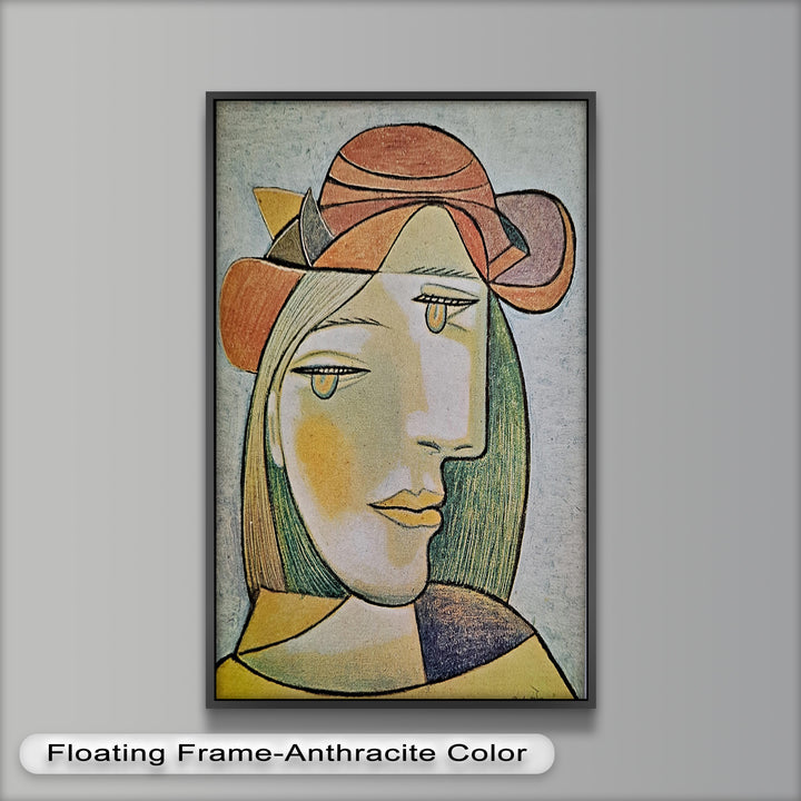Soft Gaze of Solitude – Abstract Female Portrait Picasso Oil Painting