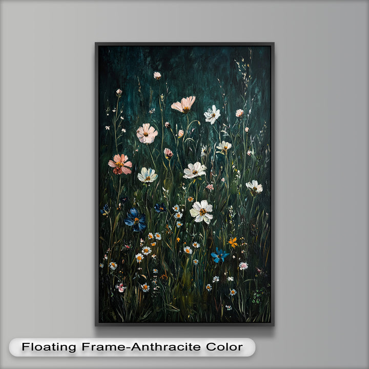 Wildblumen in der Abenddämmerung - Hudson River Ölgemälde