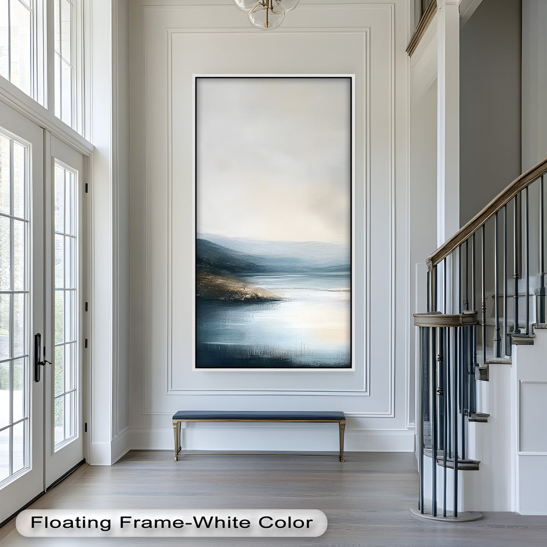 Nature Wall Art-Minimalist Lake Landscape Oil Painting