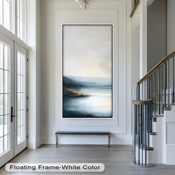 Nature Wall Art-Minimalist Lake Landscape Oil Painting