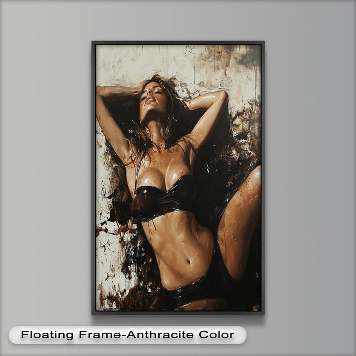 Sun-Drenched Muse - Female Portrait in Abstract Oil Painting