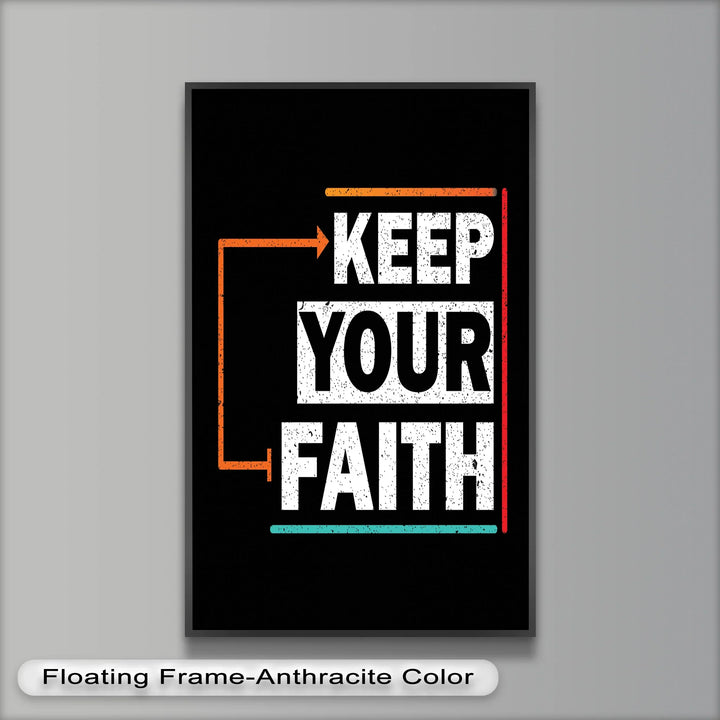 Grunge Style Faith Quote Oil Painting – Contemporary Religious Wall Décor
