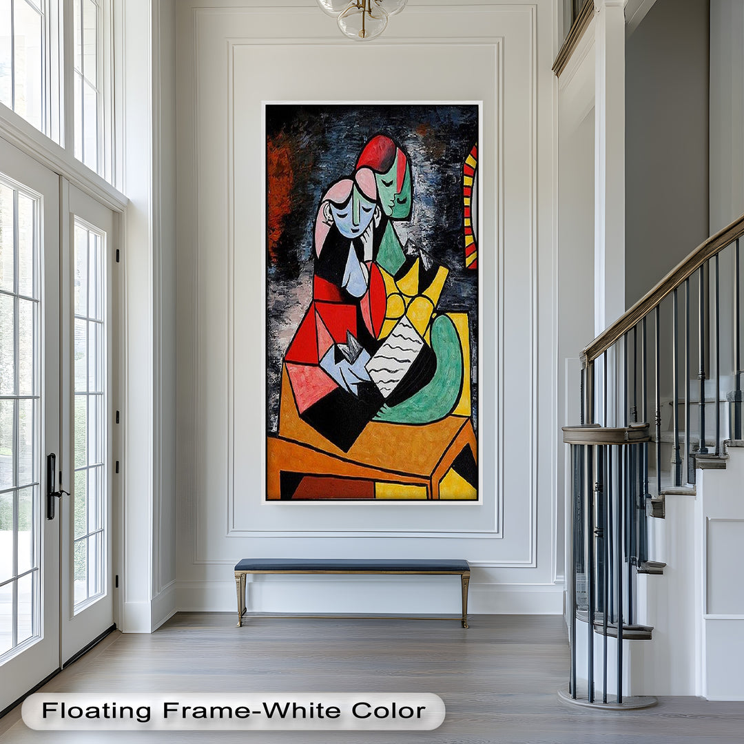 Harmony in Color – Embracing Couple Picasso Style Oil Painting