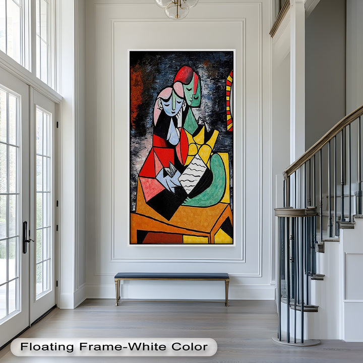 Harmony in Color – Embracing Couple Picasso Style Oil Painting