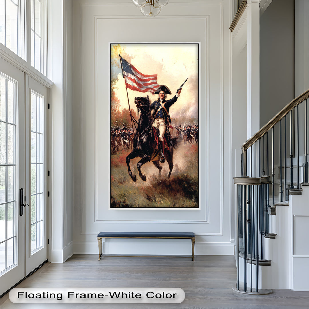 Charge of Freedom – Revolutionary Commander Oil Painting