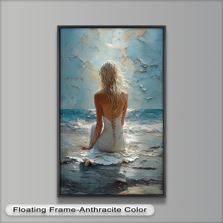 Whispers of the Tide – Serene Ocean Abstract Oil Painting