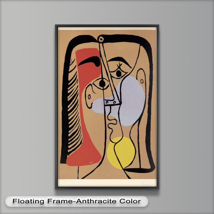 Fragmented Gaze – Minimalist Cubist Portrait Picasso Oil Painting