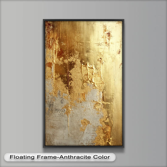 The mood evokes opulence with this gilded essence modern abstract oil painting, a display of bold textures and radiant shine in the modern oil painting art.