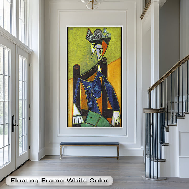 Woman with Spiral Hat – Geometric Abstract Picasso Oil Painting