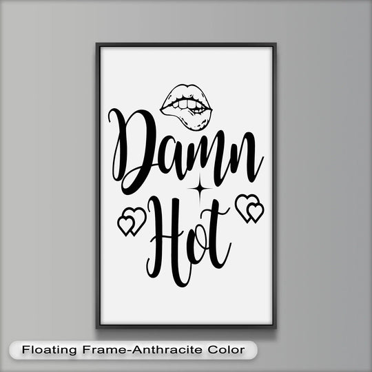 Highlighting the organic forms of the illustrated lips and hearts, this oil painting art piece features flirty typography in a striking black and white palette.