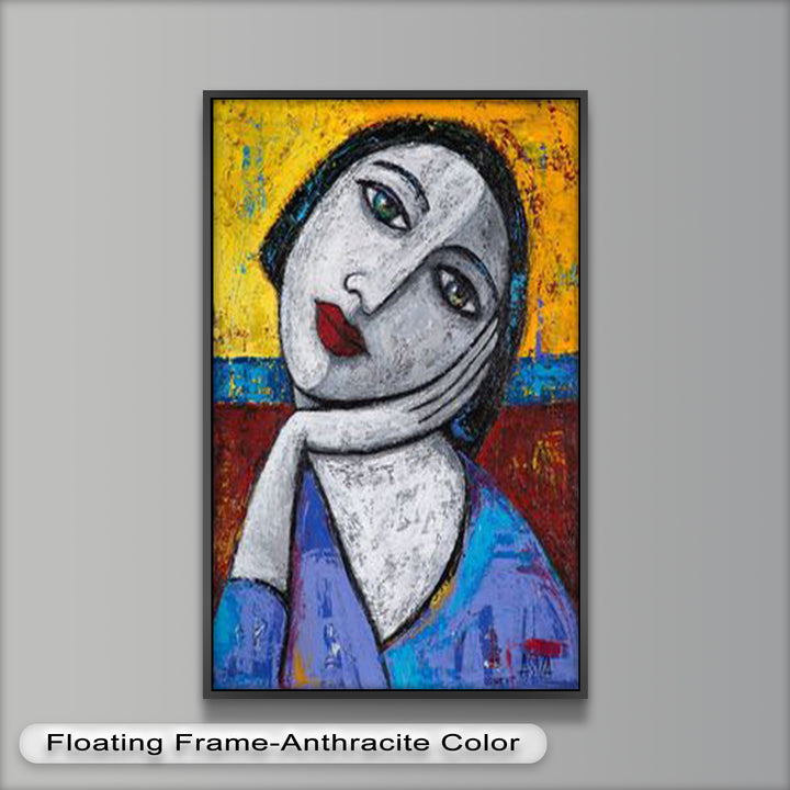 Quiet Reflection – Textured Modern Portrait Picasso Oil Painting