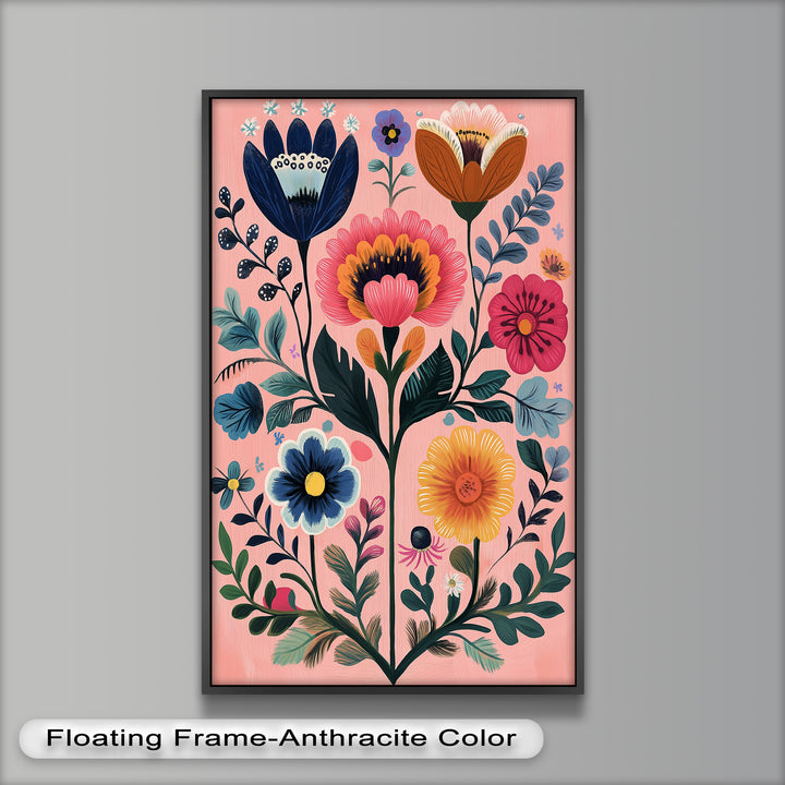 Blossom Carnival – Whimsical Boho Flower Oil Painting