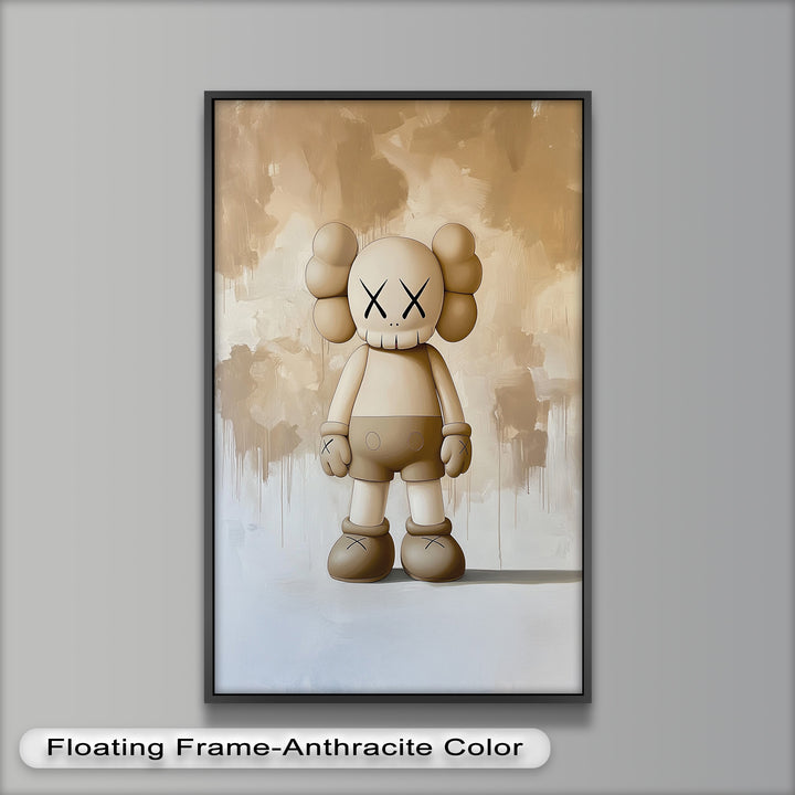 Monochrome Companion – Minimalistisches KAWS-Ölgemälde