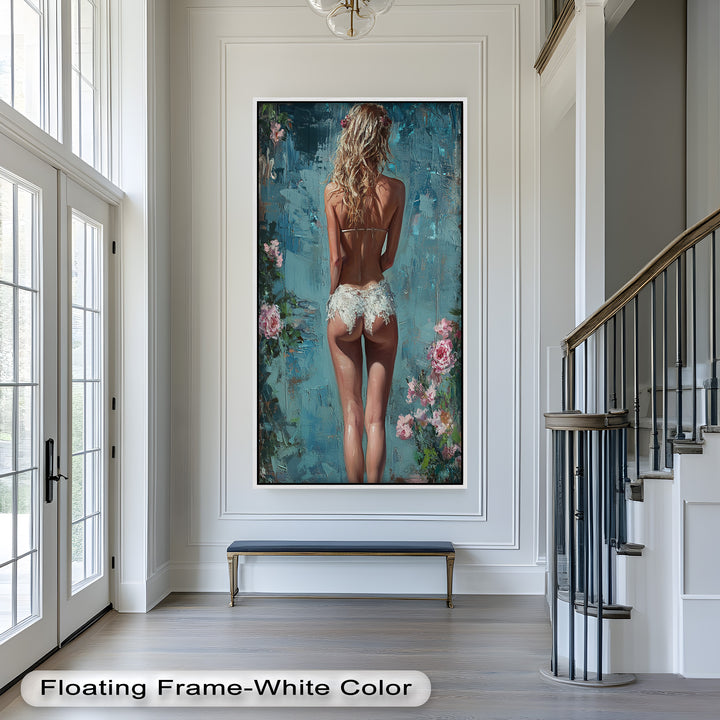Floral Reverie – Dreamlike Summer Nude Oil Painting