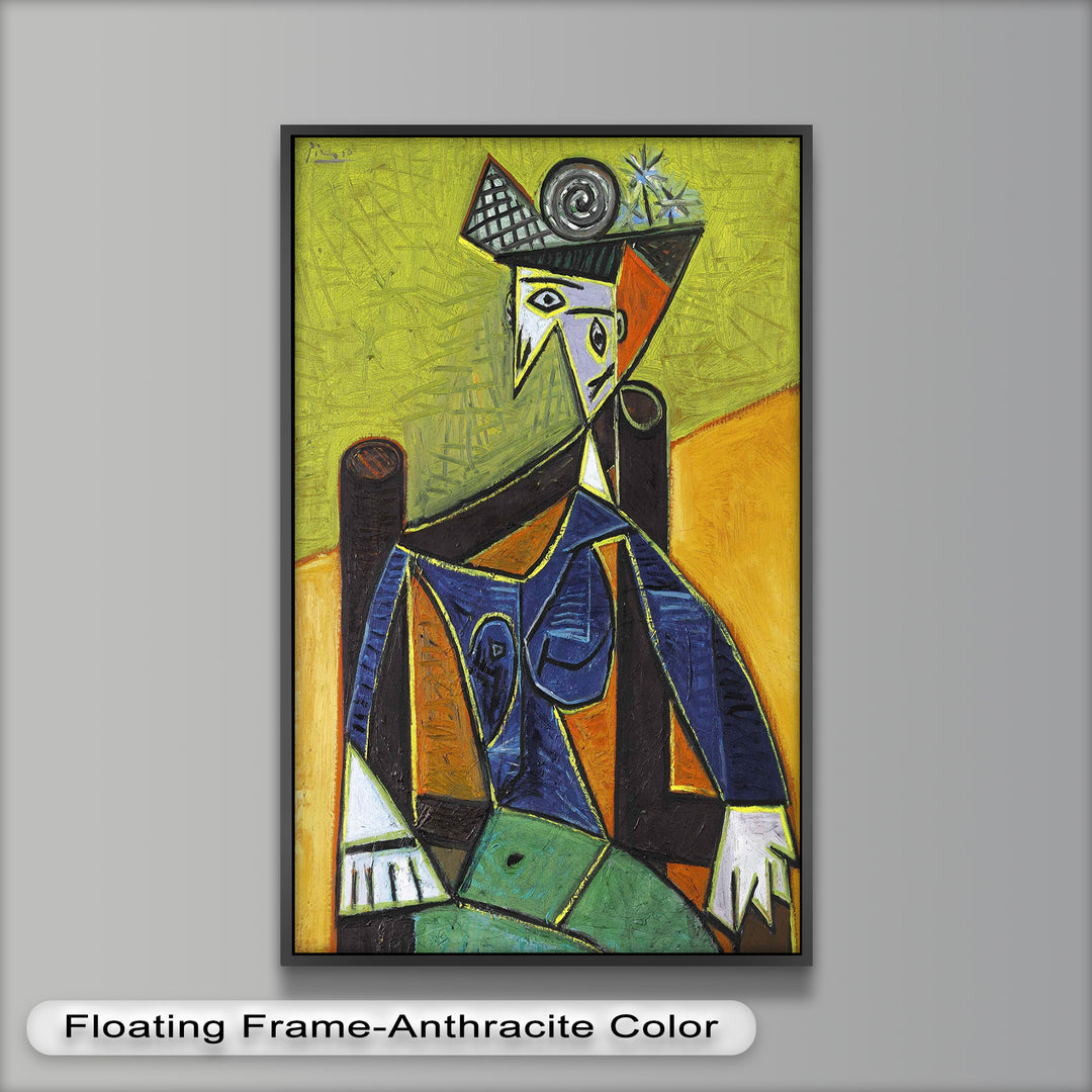 Woman in a Spiral Hat – Picasso-Style Cubist Oil Painting